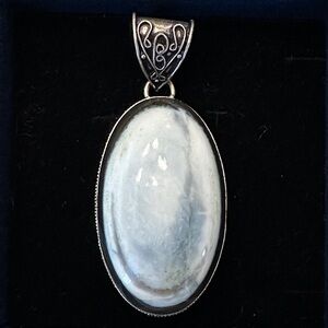 Sterling Silver Pendant, Owyhee Blue Opal Gemstone